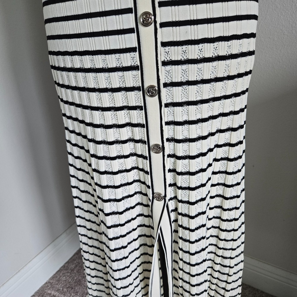 Sandro Womens Dress and Crop Sweater Set Sz 3 (US 8) NWT Black White Fancy Knit - Picture 7 of 16